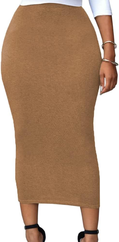 Lrady Women's High Waist Slim Bodycon Party Club Night Out Maxi Long Pencil Skirts | Amazon (US)