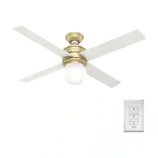 Hunter Hepburn 52 in. LED Indoor Modern Brass Ceiling Fan-59320 - The Home Depot | The Home Depot