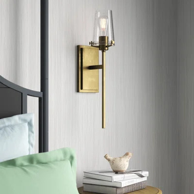Cloyd 1 - Light Armed Sconce Finish: Natural Brass | Wayfair North America