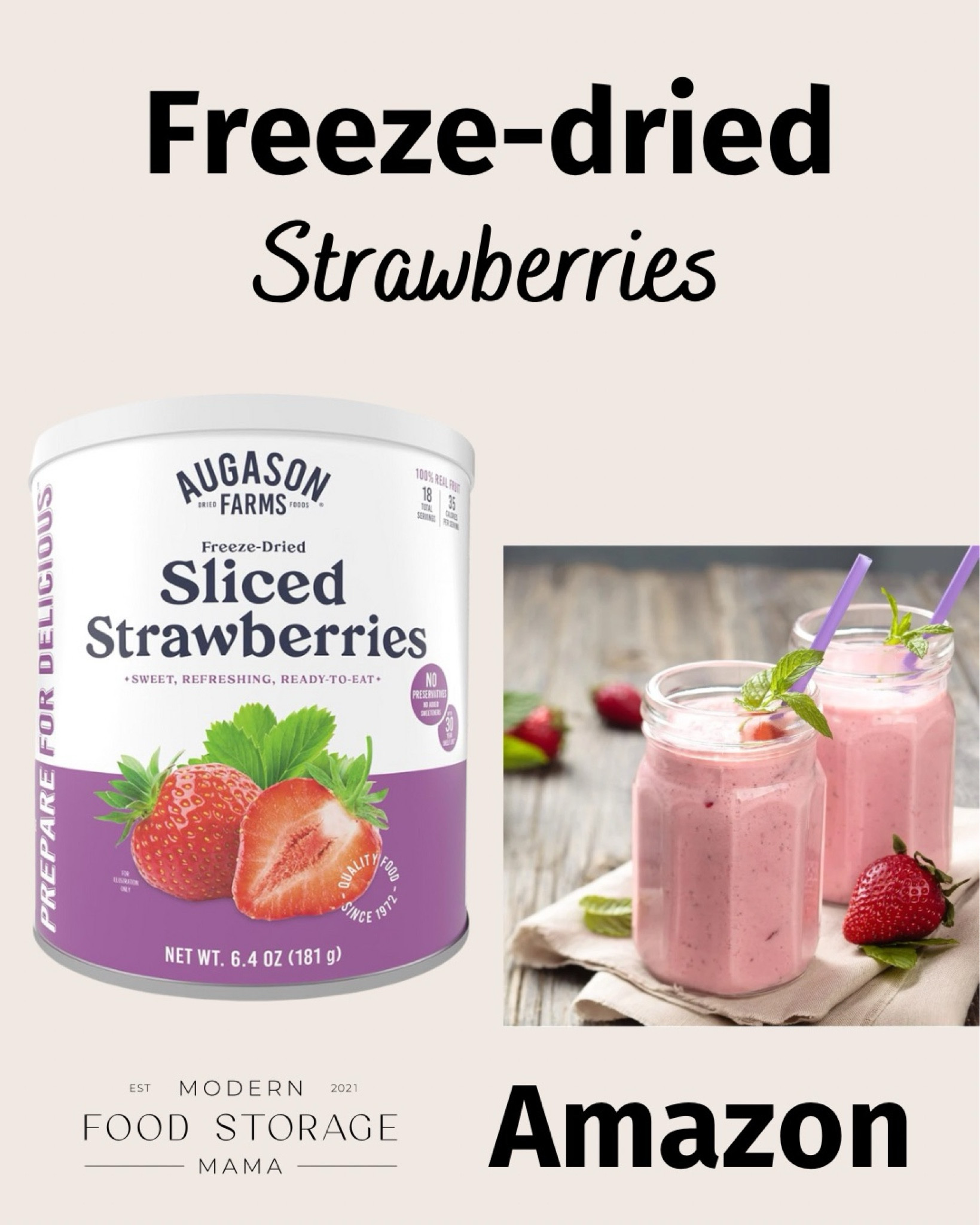 Freeze-dried strawberries are a MUST in my food storage supply. You can eat them on their own for a krispy nutritious sweet snack or you can add them to smoothies. 

These are also a great snack to have on hand for kids! In an emergency you could add water to these and smash them up into baby food 🙌🏼.



#freezedried #foodstorage #emergency #preparedness #kitchenorganization 

#LTKFamily #LTKSaleAlert #LTKHome