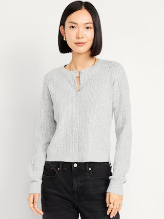 SoSoft Cable Crop Cardigan Sweater | Old Navy (US)