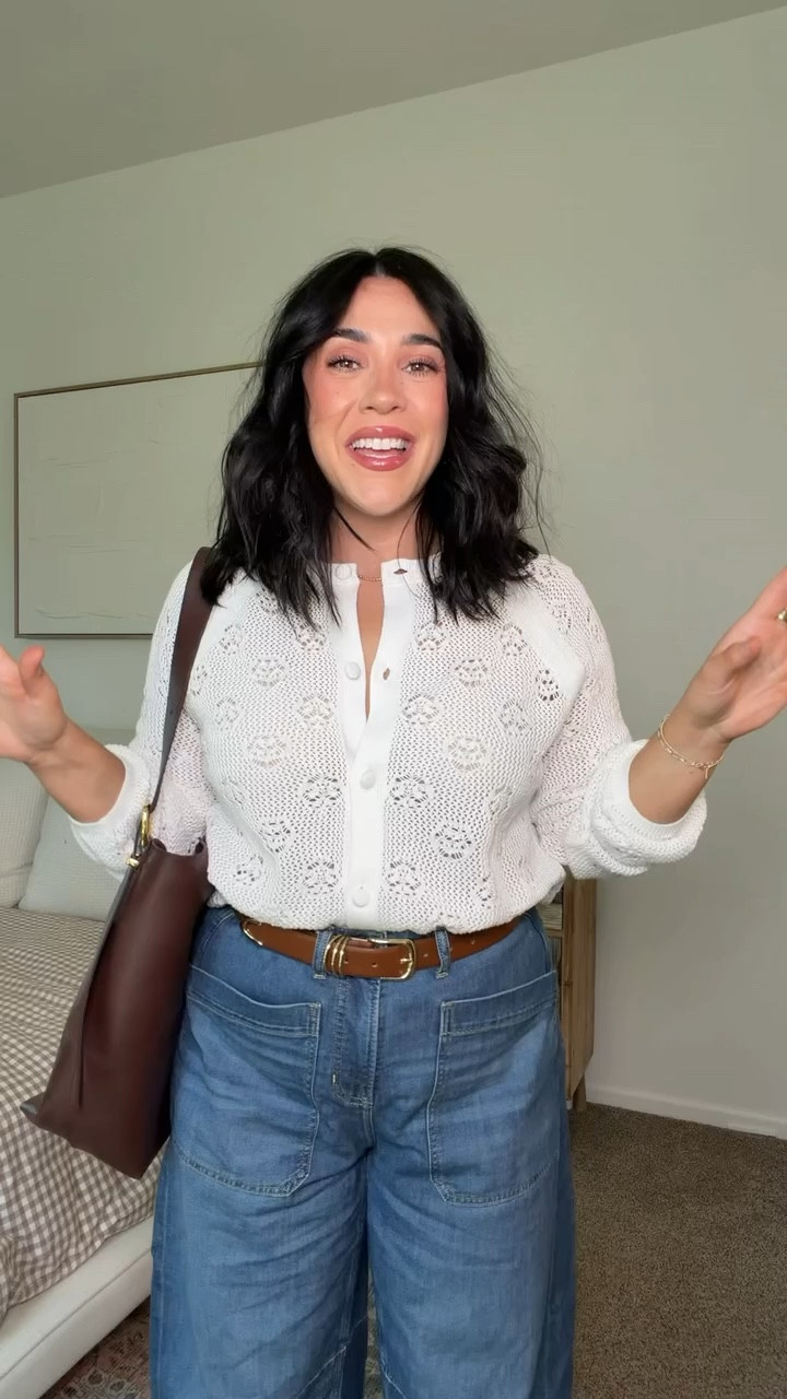 Spring OOTD! Size L in top, size L petite in jeans they feel like drapey sweatpants and so light perfect for spring and summer. Code NINAXSPANX gets you 15% off. 

#LTKMidsize #LTKSeasonal #LTKootd