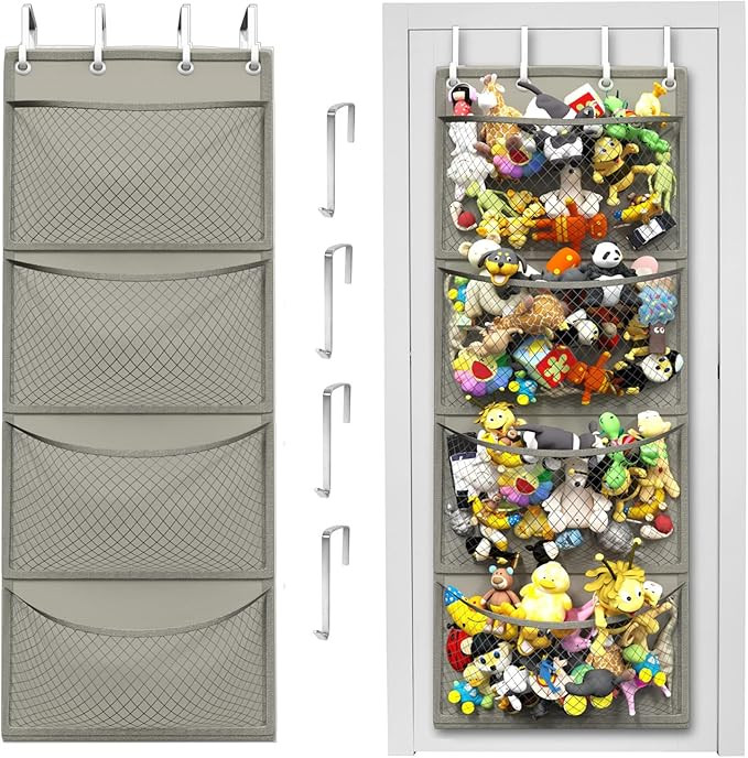 Honeyera Storage for Stuffed Animal - Over Door Organizer for Stuffies, Baby Accessories, and Toy... | Amazon (US)
