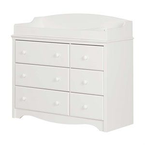South Shore Angel 6 Drawer Changing Table Dresser in Pure White | Cymax