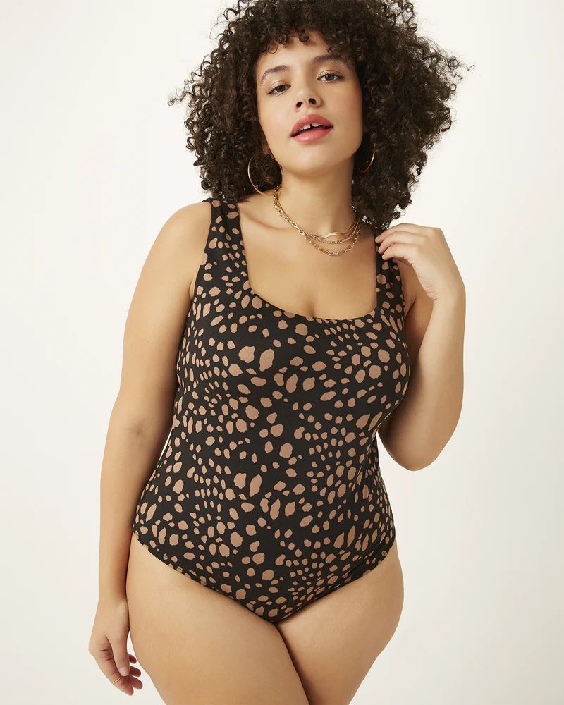 Marina Plus-Size Square Neck Printed Bodysuit | Dia&Co | Dia&Co