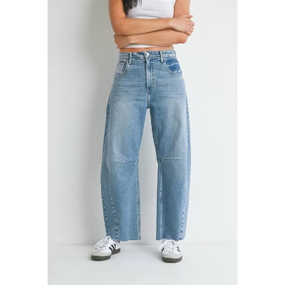 Women's Barrel Jeans - JUST BLACK DENIM 29 | Target
