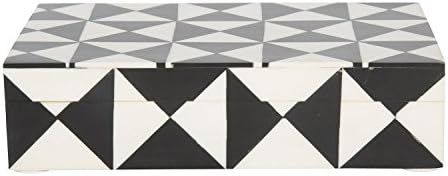 8x5 Black & White Triangle Keepsake Decorative Jewelry Storage Organizer Box Handmade | Amazon (US)
