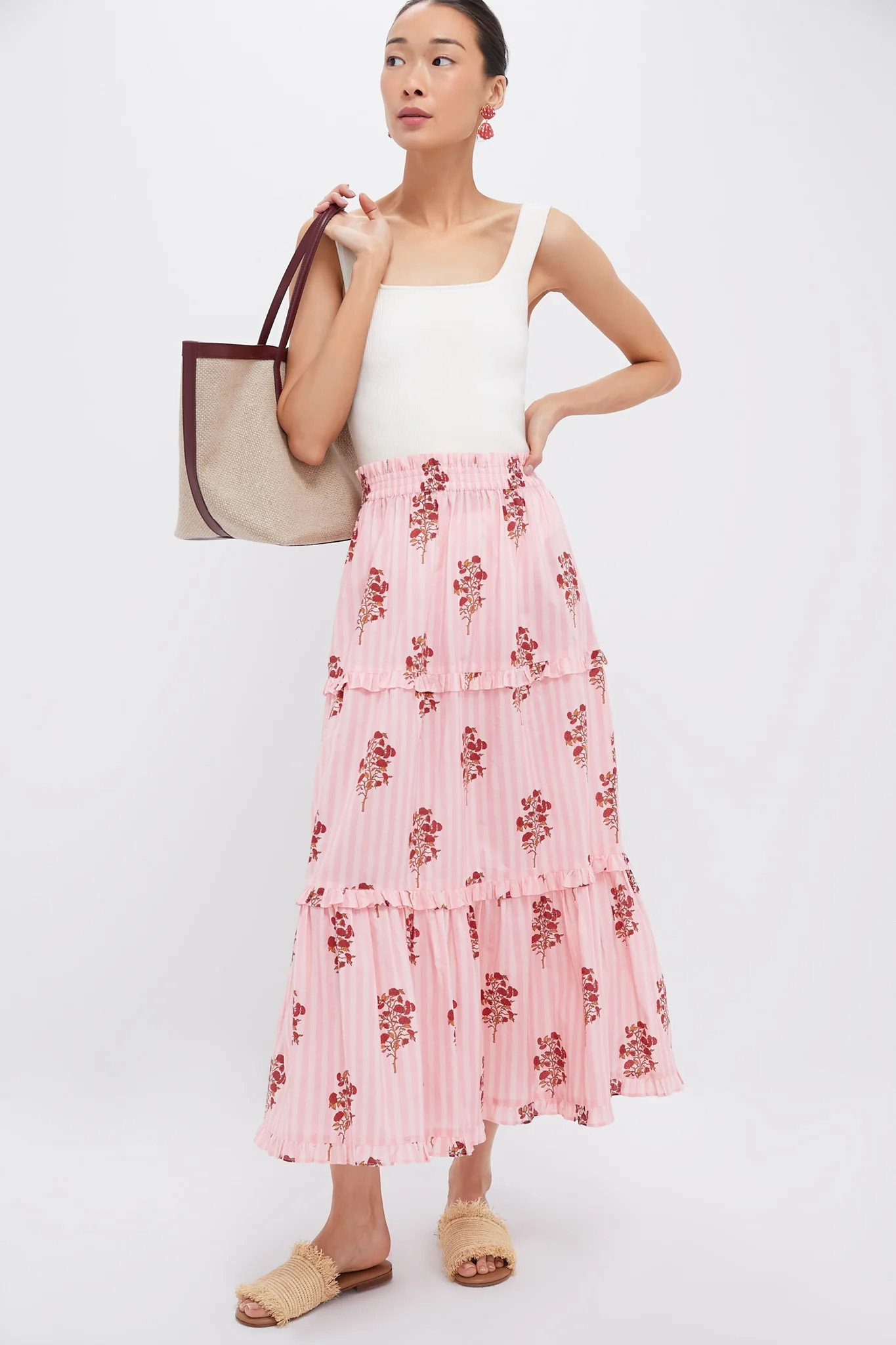 Blush Striped Bouquet Prado Skirt | Tuckernuck (US)