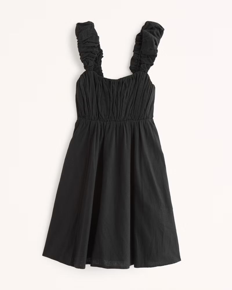 Puff Strap Babydoll Mini Dress | Abercrombie & Fitch (US)