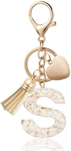 Initial Letter Keychain, Butterfly Keychain Cute Resin, Initial Keychain Backpack Charms, Key cha... | Amazon (US)