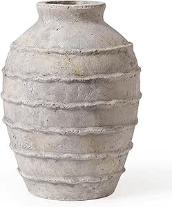 Kokrose Terracotta Vase, White Grey Rustic Farmhouse Decor, Vintage Large Pottery Clay Vase, Cera... | Amazon (US)