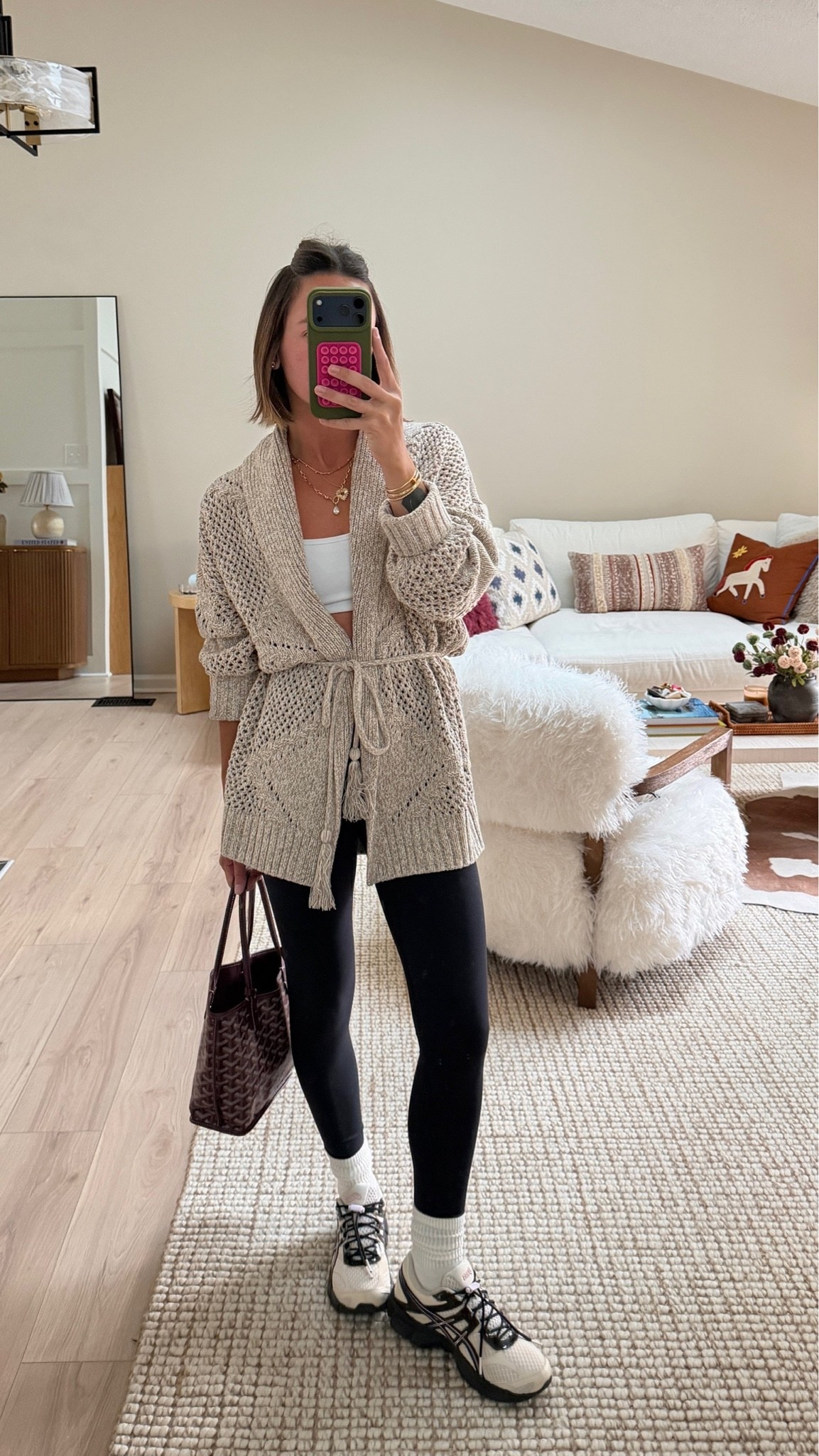 cardigan is unavailable in grey, but linked the navy & similar! xs sports bra, xs leggings

#LTKgrwm #LTKootd #LTKdayinmylife