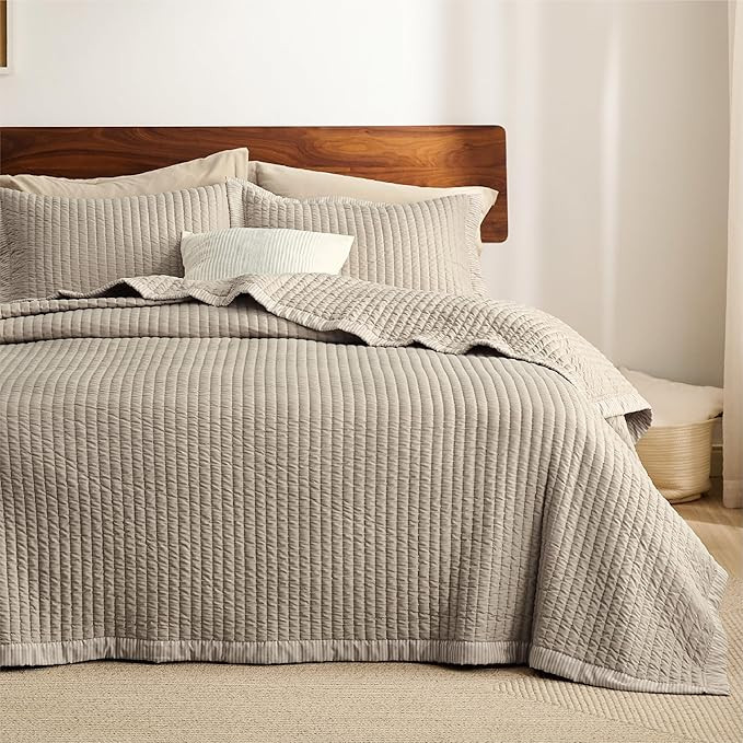 Bedsure Taupe Quilts Queen Size - Queen Quilt Bedding Set Bedspread Coverlet, Lightweight Corduro... | Amazon (US)