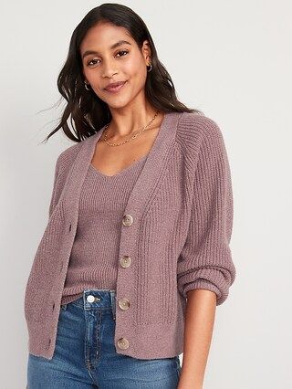 Brushed Shaker-Stitch Cardigan Sweater for Women | Old Navy (US)