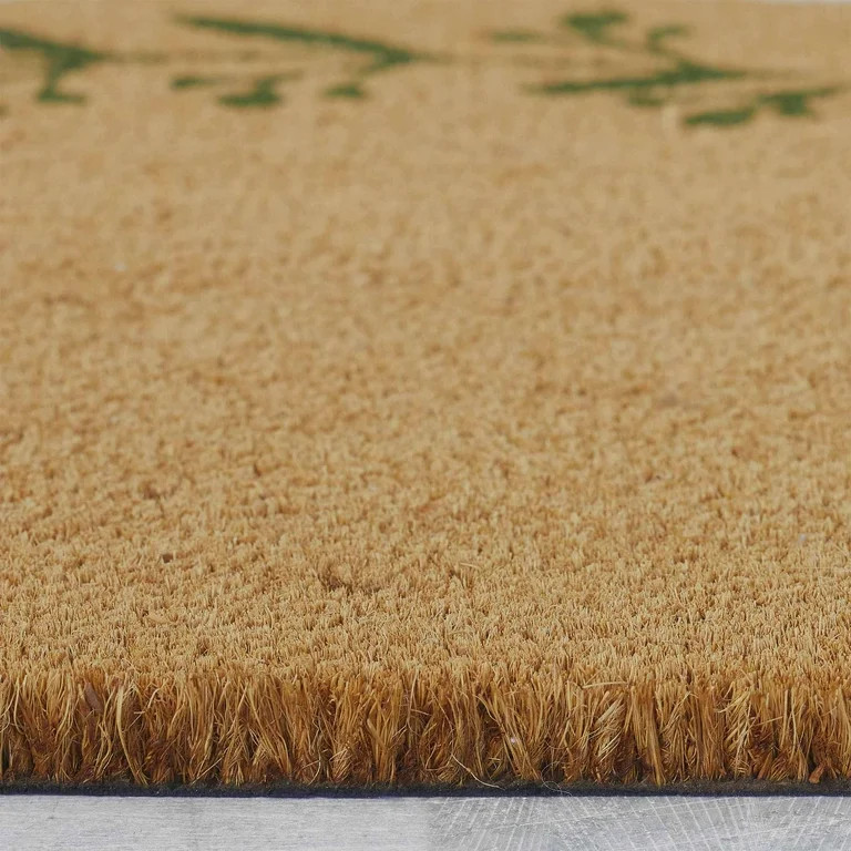 My Texas House Green/Natural Berry Leaf Vine Half Circle Outdoor Coir Doormat, 18" x 30" - Walmar... | Walmart (US)