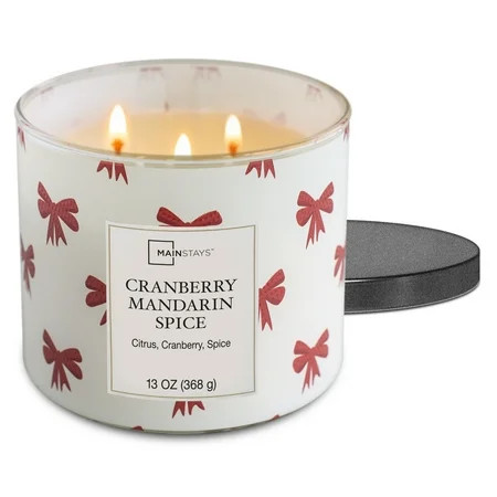 Mainstays Cranberry Mandarin Spice Scent 3-Wick Wrap Candle, 13 oz. | Walmart (US)