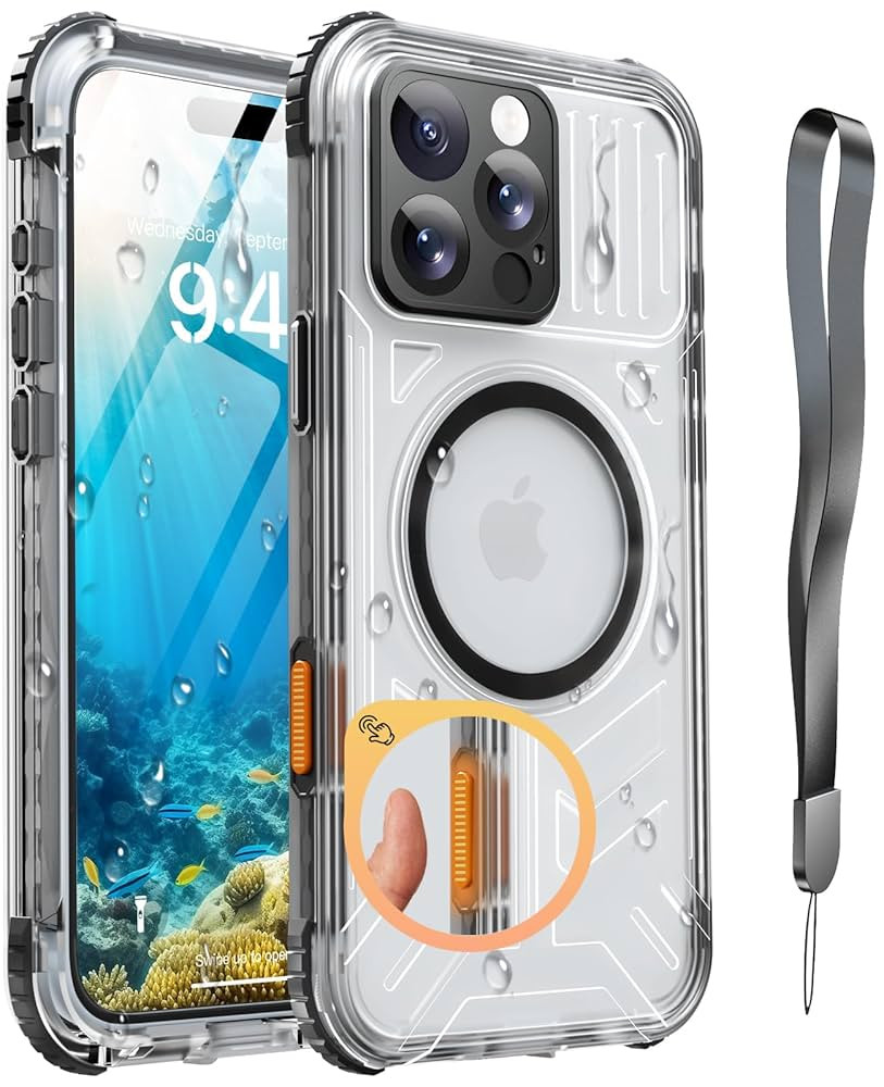 for iPhone 16 Pro Case Waterproof with Magsafe, Built in Camera Control [Screen Protector] [Lanya... | Amazon (US)