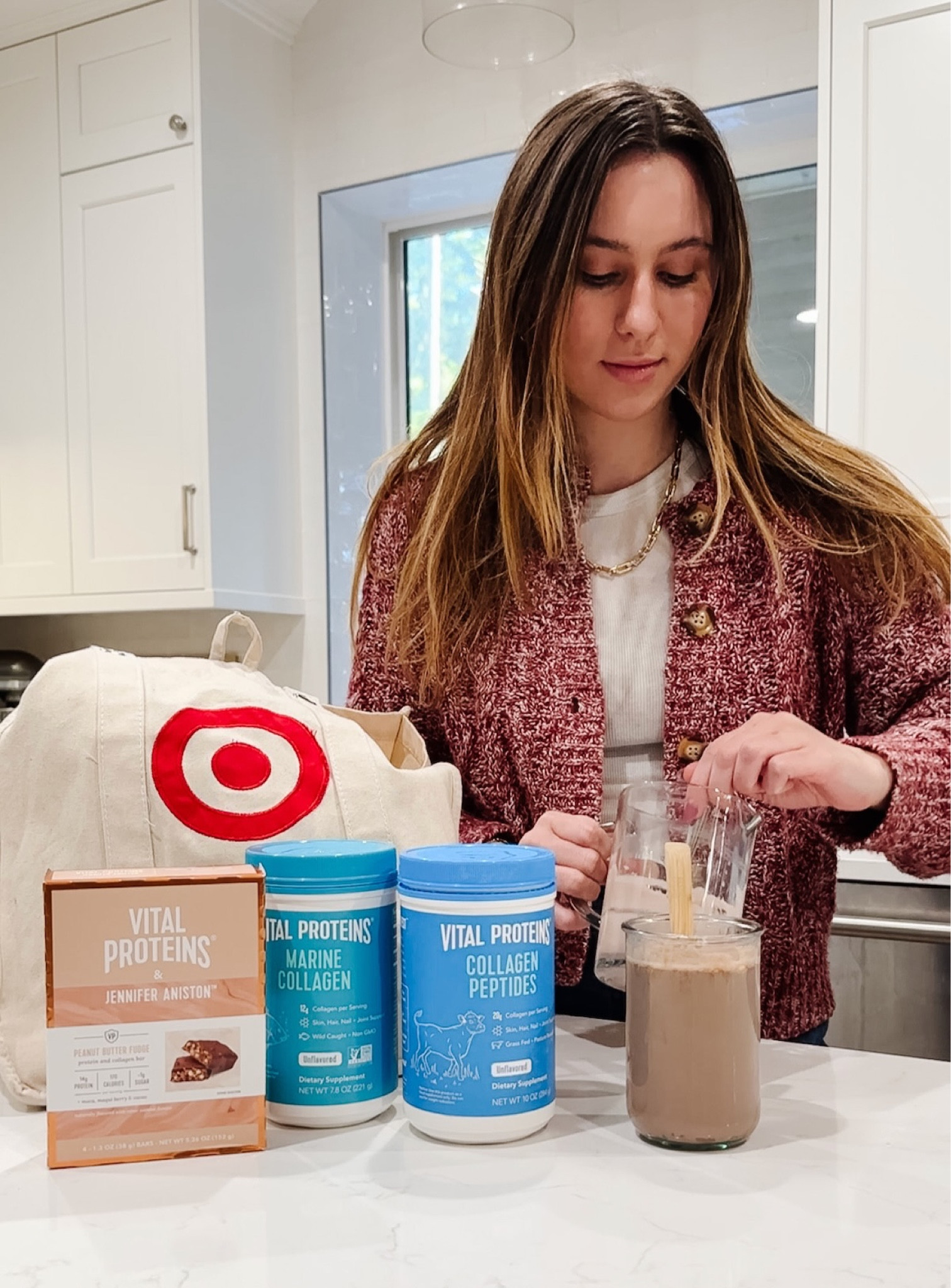 #ad Taking collagen daily helps support healthy joints and bones**^ and promotes healthy hair, skin, and nails.**^ And no one makes it more accessible than Vital Proteins! Their products are designed for anybody with a body and can easily be incorporated into your day! Because their collagen can dissolve in both hot and cold liquids, making them a part of your routine is simple. 
@target @vitalproteins 
#TargetPartner #Target #VitalPartner #ForEverybodyWithABody @shop.ltk #liketkit
**These statements have not been evaluated by the Food and Drug Administration. This product is not intended to diagnose, treat, cure, or prevent any disease. 
^Results may vary. Various studies have suggested benefits following daily consumption of collagen peptides for several months. Refer to product labels and vitalproteins.com for recommended serving sizes and for more information.
