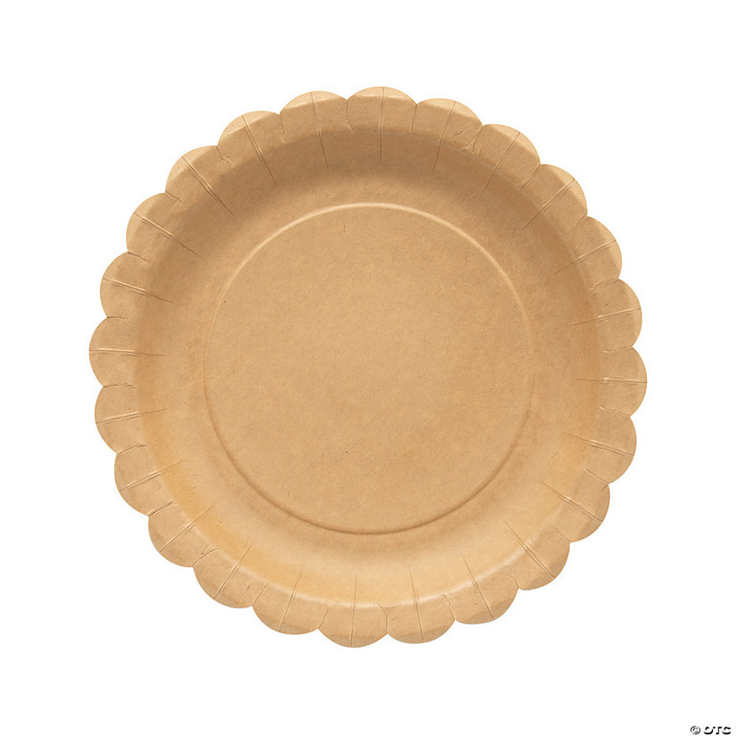 Kraft Paper Scalloped Dinner Plates - 8 Ct. | Oriental Trading Company