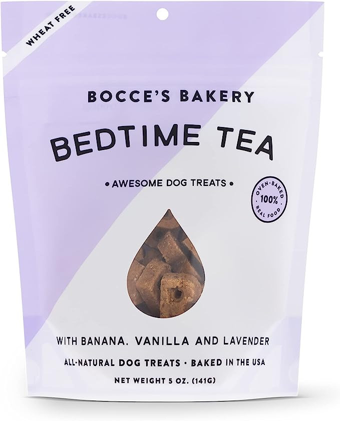 Bocce's Bakery Oven Baked Bedtime Tea Treats for Dogs, Wheat-Free Everyday Dog Treats, Made with ... | Amazon (US)