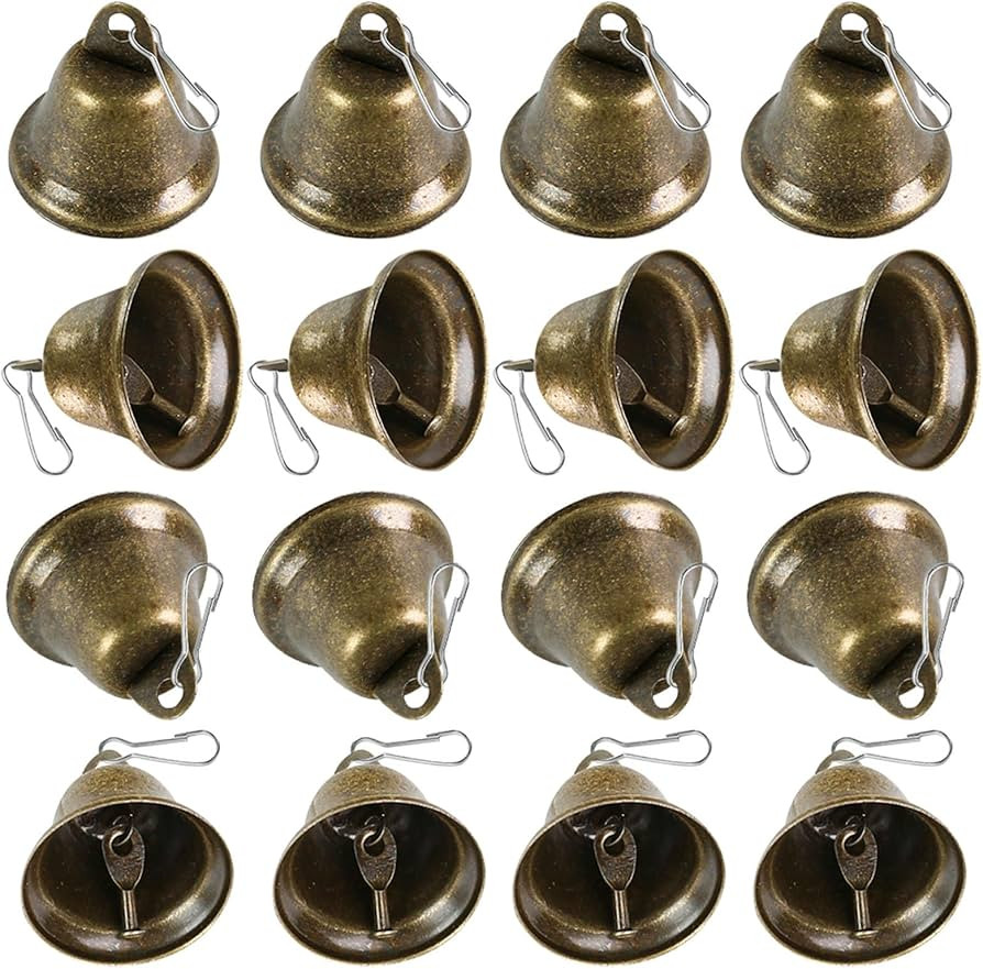 Amazon.com: BigOtters Craft Bells, 16PCS Bronze Jingle Vintage Bells (1.5" X 1.7") with Spring Ho... | Amazon (US)