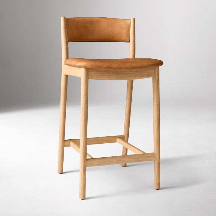 Marcus Samuelsson Leather Counter Stool | West Elm (US)