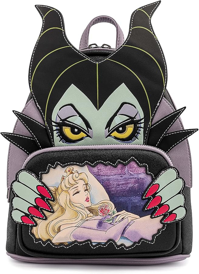 Loungefly Disney Villains Scene Mal\u00e9fica Bella Durmiente Mujer Doble Correa Bolsa de Hombro ... | Amazon (US)