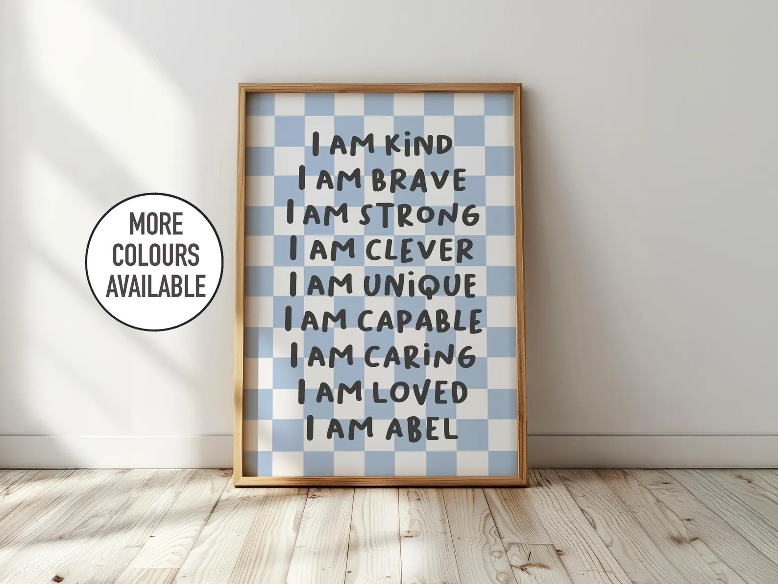 Personalised Checkerboard Affirmation Print: Kids Nursery Decor - Etsy UK | Etsy (Global)