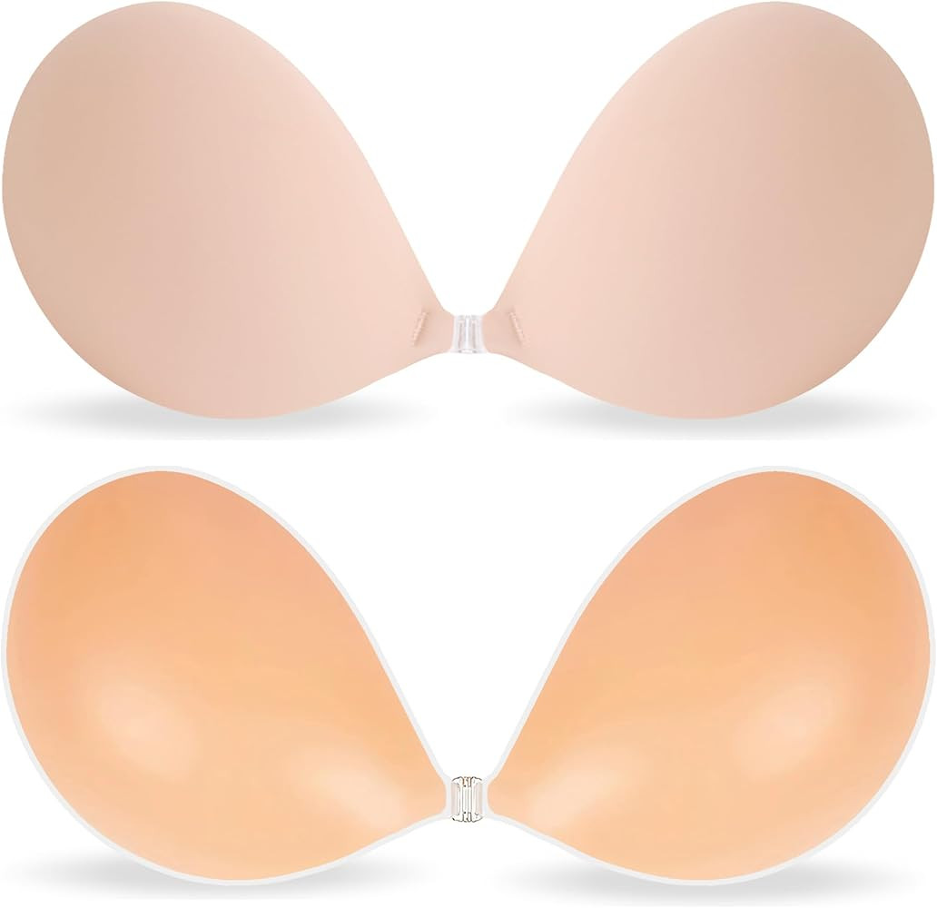 MITALOO Adhesive Bra Invisible Sticky Strapless Push up Backless Reusable Silicone Covering Nippl... | Amazon (US)