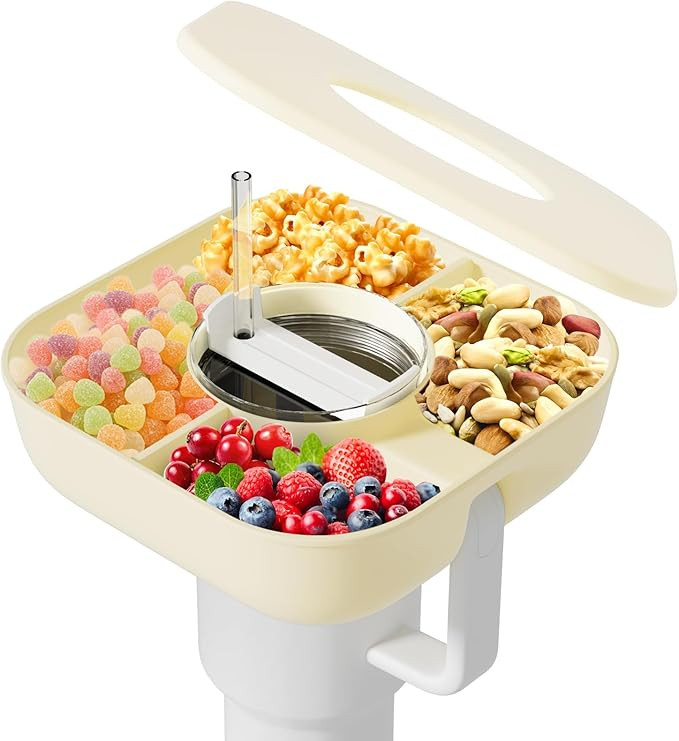 Flumy Snack Bowl with Lid for Stanley Cup 40 oz Tumbler with Handle, Reusable Snack Tray for Stan... | Amazon (US)