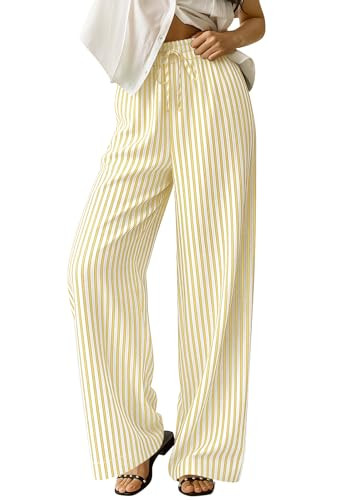 LYHIPSS Gingham Pants Women Lounge Spring Summer Plaid Checkered Pants Wide Leg Palazzo PJ Boxer ... | Amazon (US)