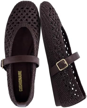 CUSHIONAIRE Graff Mary Jane Shoes for Women, Woven Ballet Flats with Adjustable Buckle Strap, Lig... | Amazon (US)