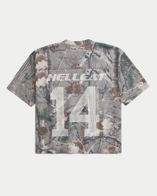 Boxy Crop Camo Dodge Graphic Jersey | Hollister (US)