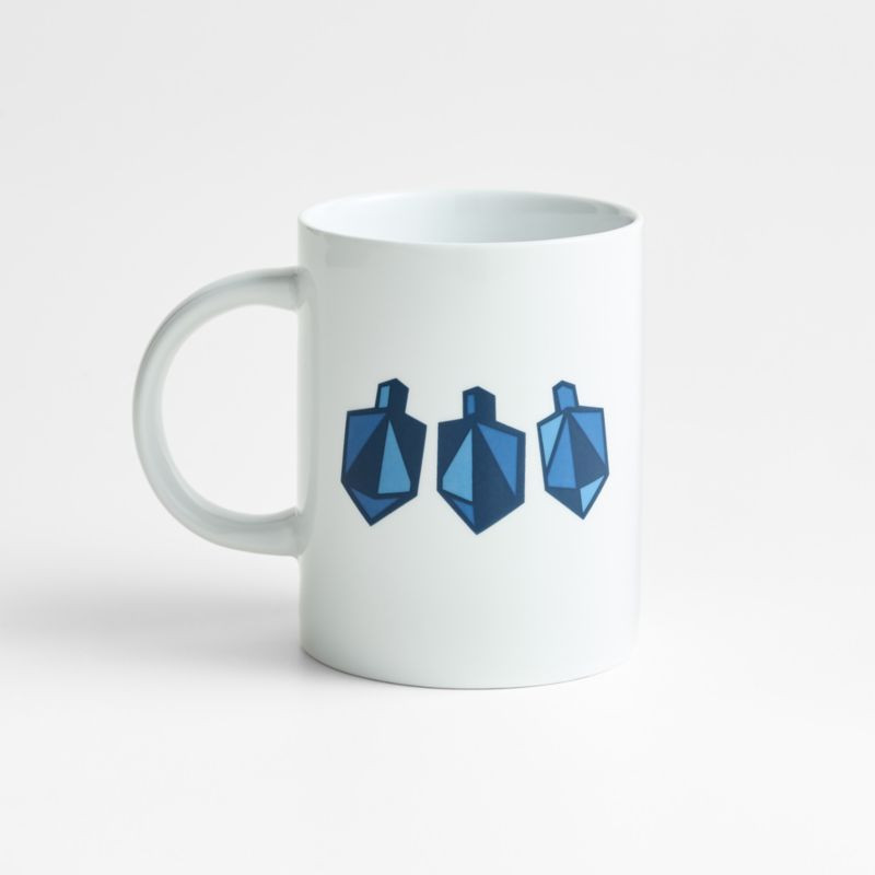 Joan Anderson 12-oz. Dreidel Hanukkah Mug | Crate & Barrel | Crate & Barrel