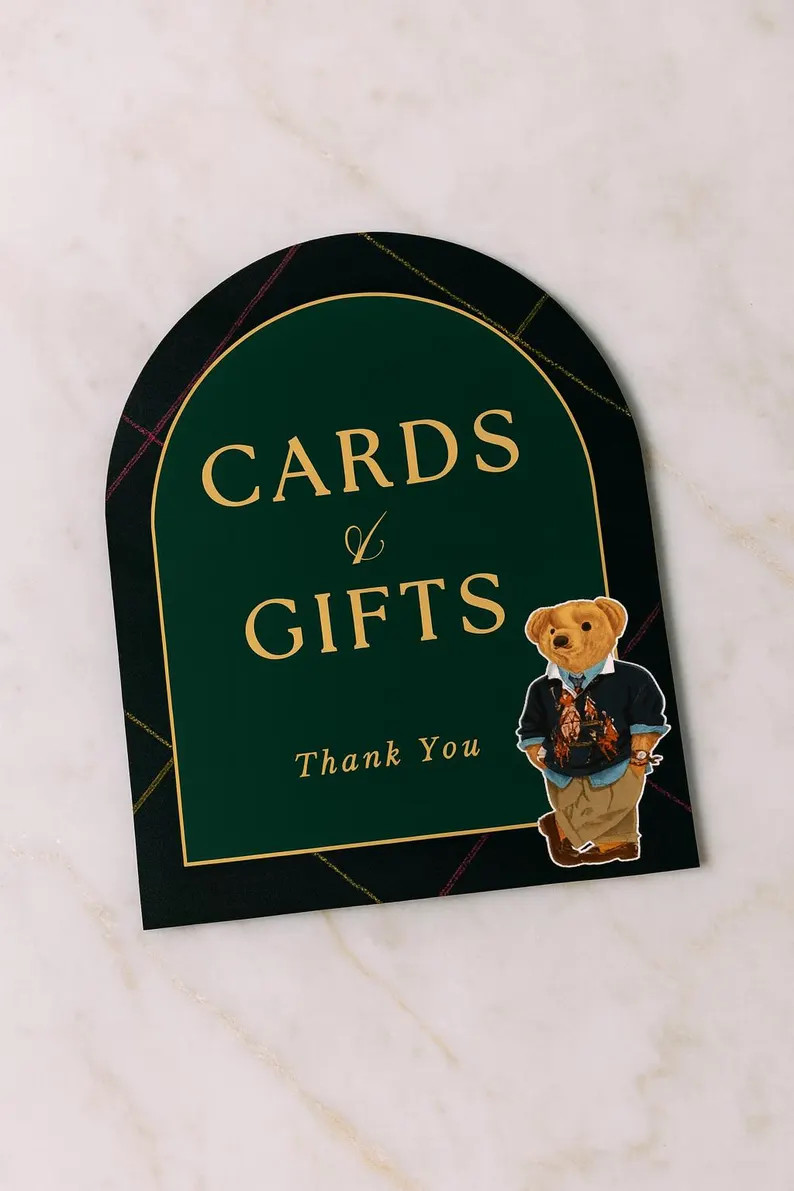 Preppy Bear Table Sign, Teddy Bear Baby Shower, Baby Shower Bar Sign, Ralph Lauren Baby Shower, T... | Etsy (US)