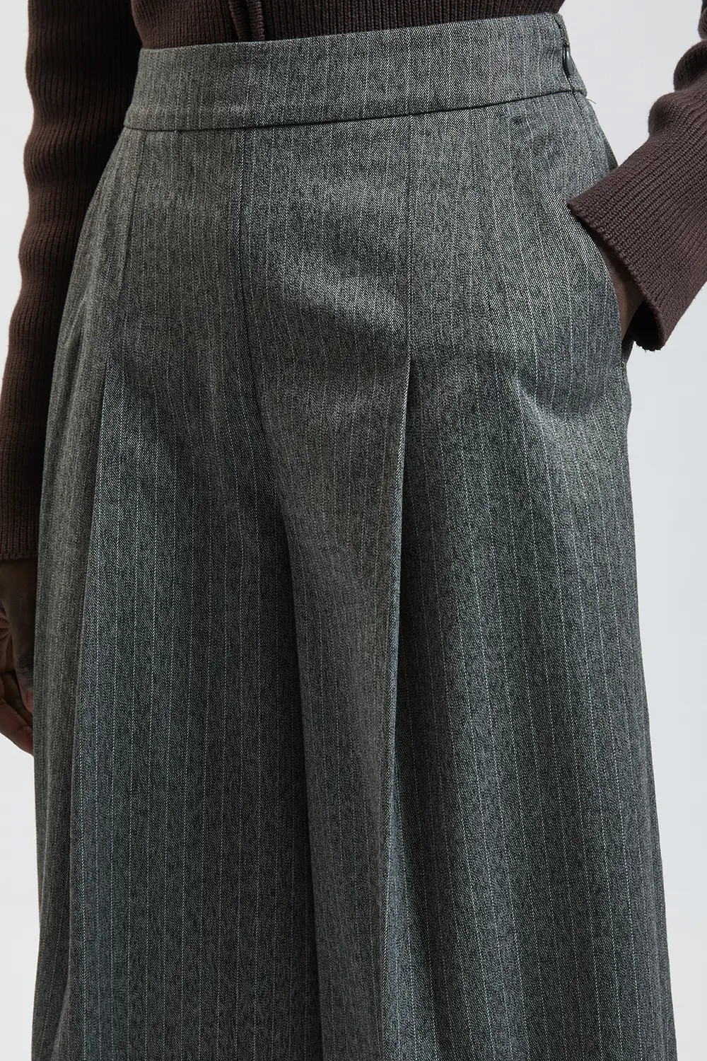Stripe Wide Leg Tailored Trouser | Karen Millen