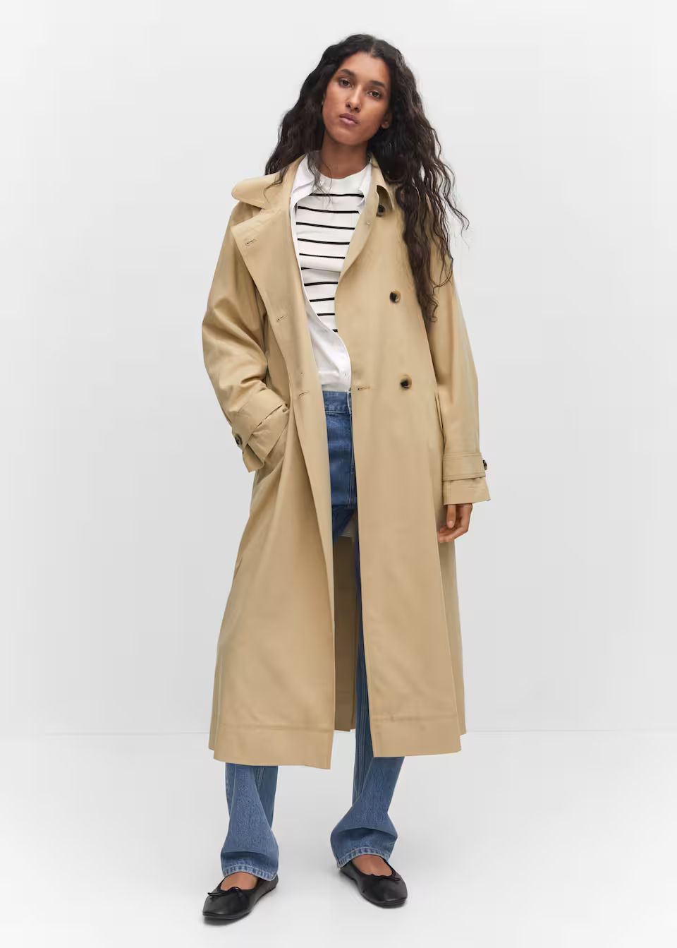 Fluid tencel trench coat -  Women | Mango USA | MANGO (US)