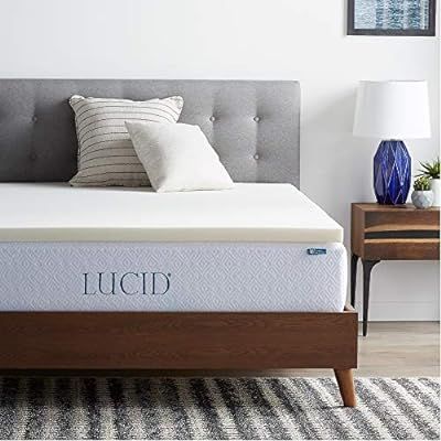 LUCID 2 Inch Traditional Foam Mattress Topper - Ventilated – Queen | Amazon (US)