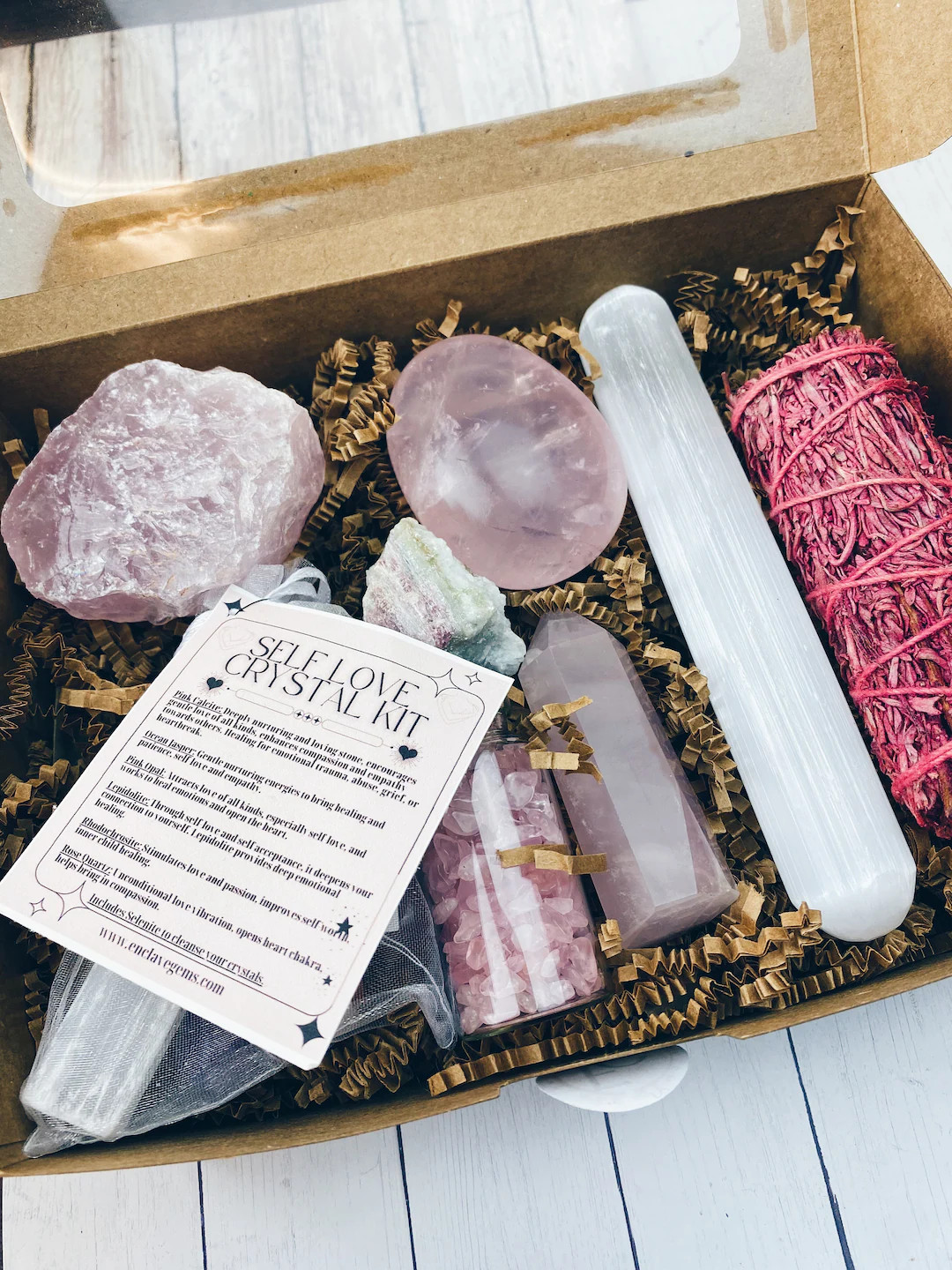 Large Self Love Gift Box Love Gift Box Rose Quartz Gift Box for Crystal Gift Box Self Love Box Gi... | Etsy (US)