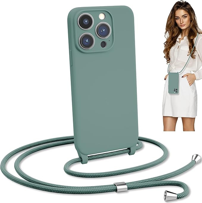 Blaspins Crossbody Lanyard Strap Case for iPhone 15 Pro Max, Hands-Free Neck Cross Body Wrist, Ad... | Amazon (US)