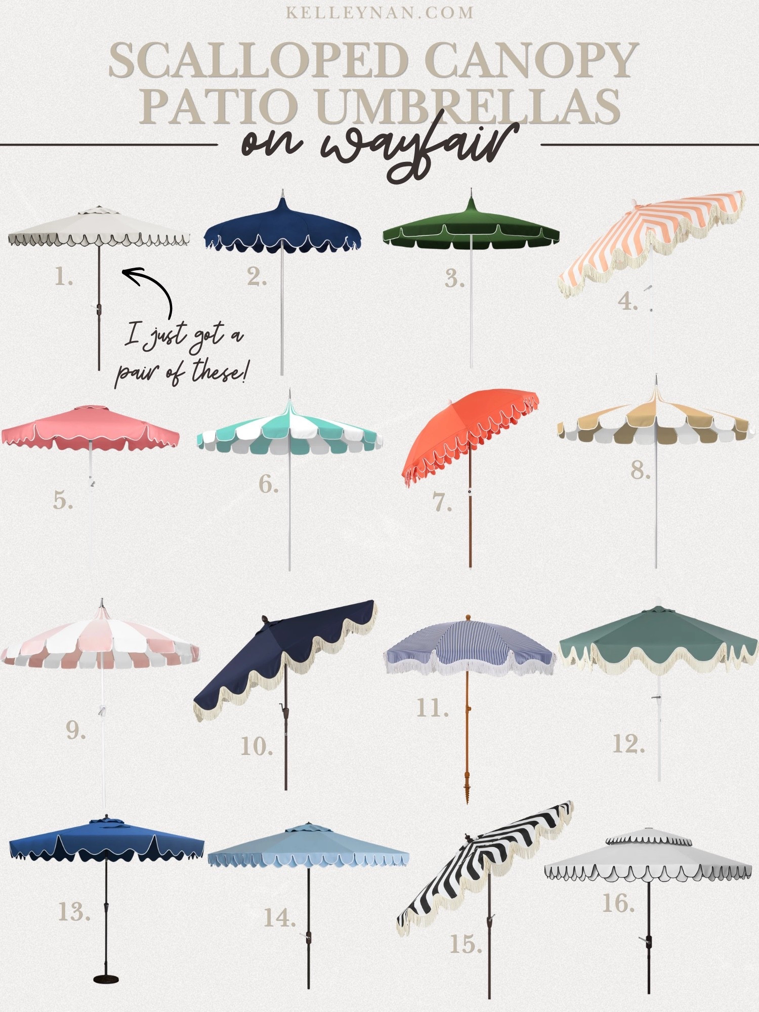 So many scalloped pretties on sale for Way Day! Ends tomorrow (sale 3 days only) and the entire site is up to 80% off and ships free. I got a pair of the first umbrella and LOVE THEM!! All come in multiple colors 👏🏻 #ad #wayfairpartner #wayday #wayfair @Wayfair 

#LTKSaleAlert #LTKHome #LTKSwim