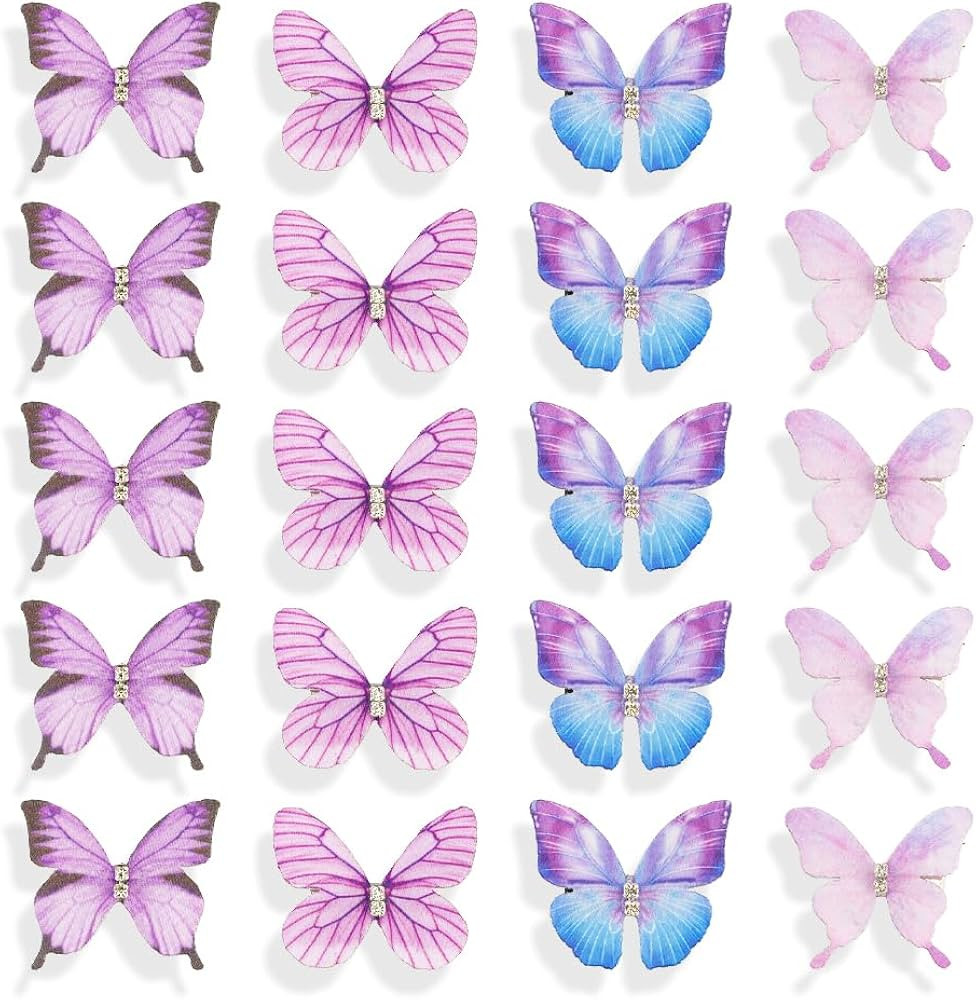 Purple Butterfly Hair Clips for Women and Girls Y2k Fairy Hair Accessories TODDER 20PCS Cute Mini... | Amazon (US)
