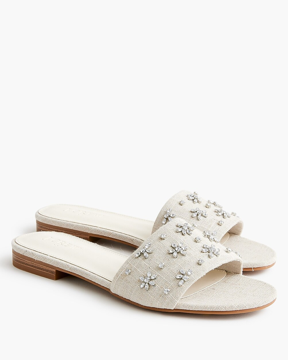Embellished canvas slide sandals | J.Crew Factory