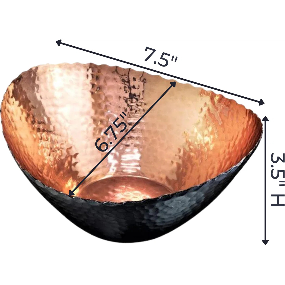 Hand Hammered Metal Decorative Centerpiece Fruit Bowl for Kitchen Counter, 7.5 inch | Wayfair North America