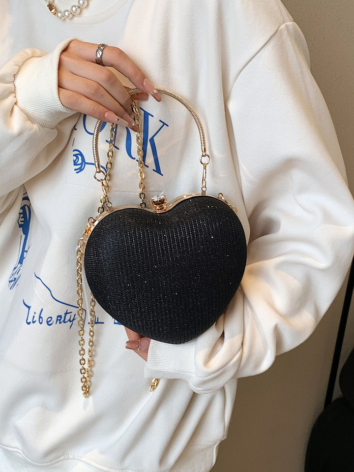 Fashionable Rhinestone Heart Shaped 2023 Summer New Design Single Shoulder & Crossbody Bag, Versa... | SHEIN