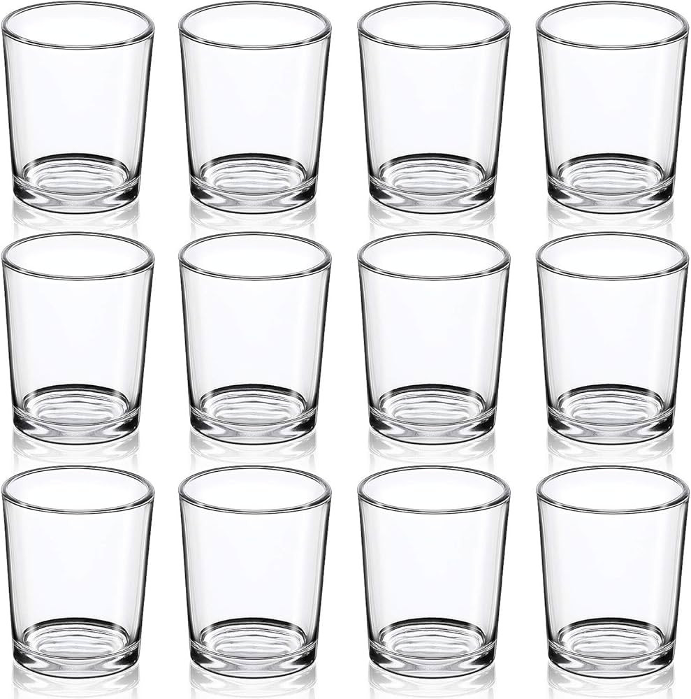DARJEN Votive Candle Holders Set of 12 - Glass Votives Holder - Clear Floating Tealight Candle Ho... | Amazon (US)