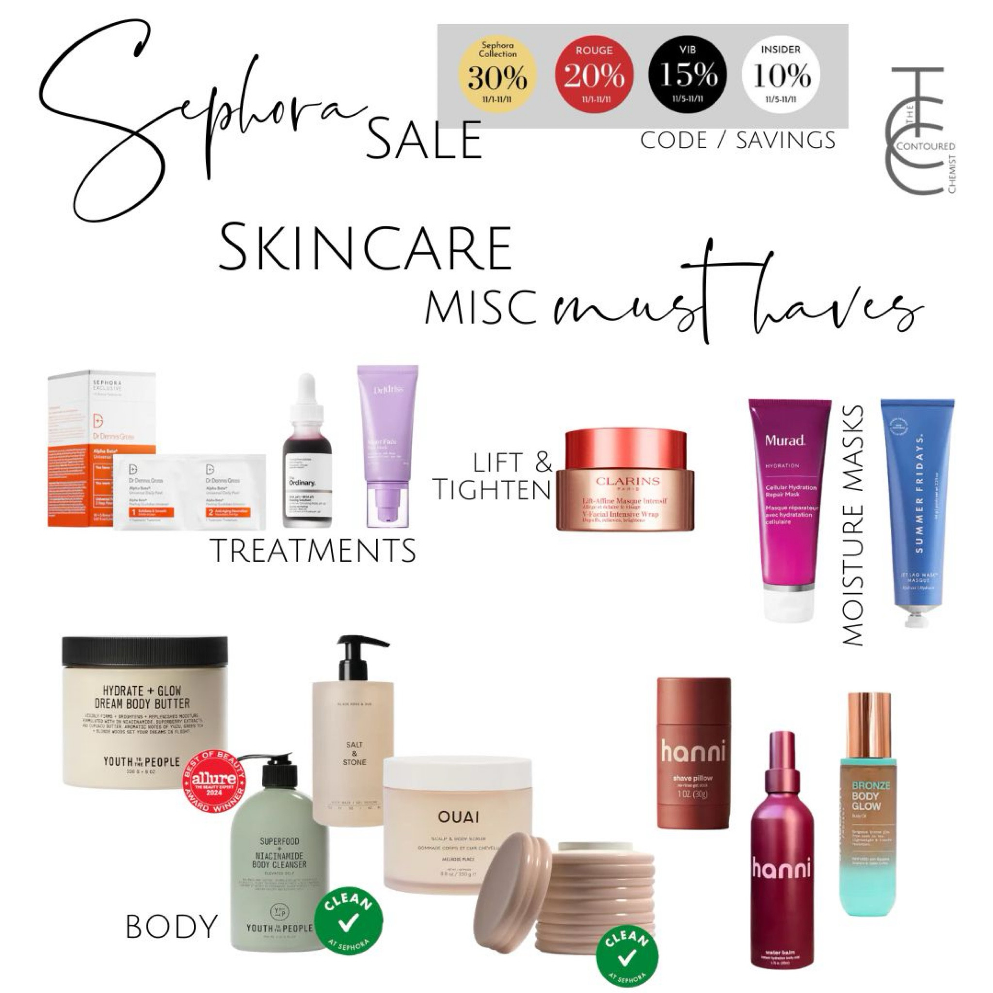 Sephora sale- face treatments and body care favorites 

#LTKBeauty