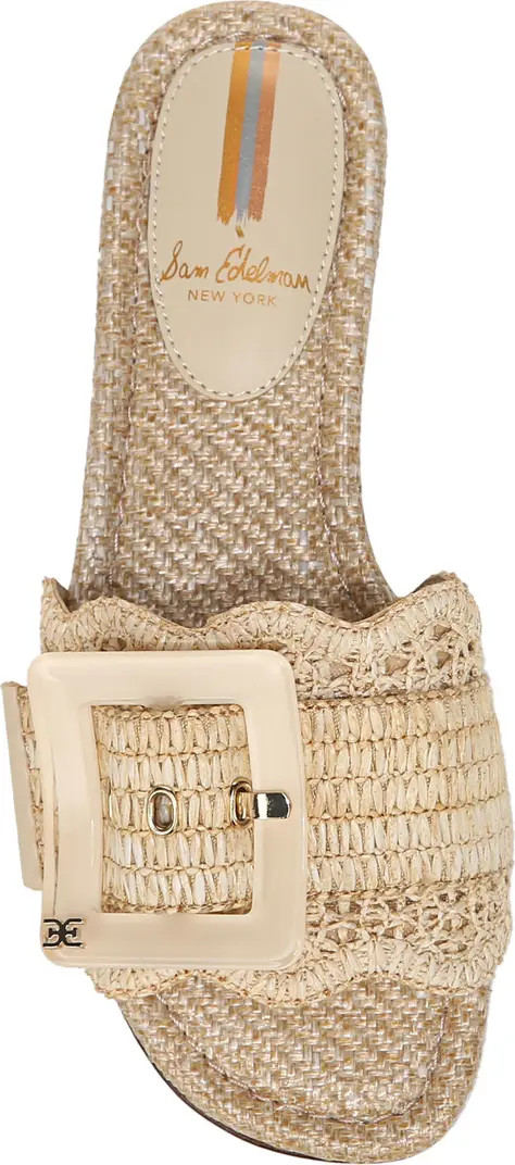 Bambi Raffia Buckle Slide Sandal (Women) | Nordstrom