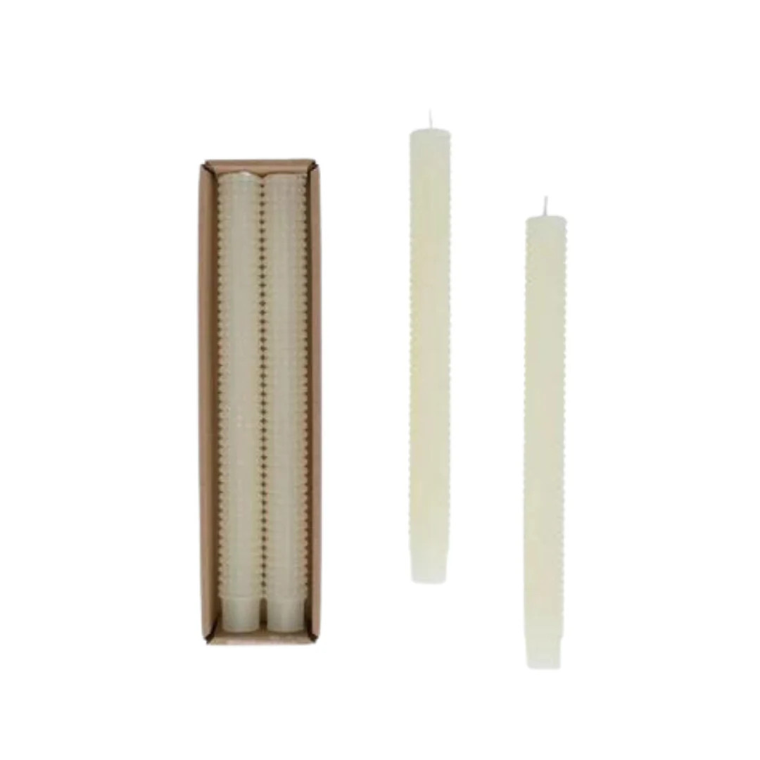 Cream Hobnail Tapers | Pink Antlers
