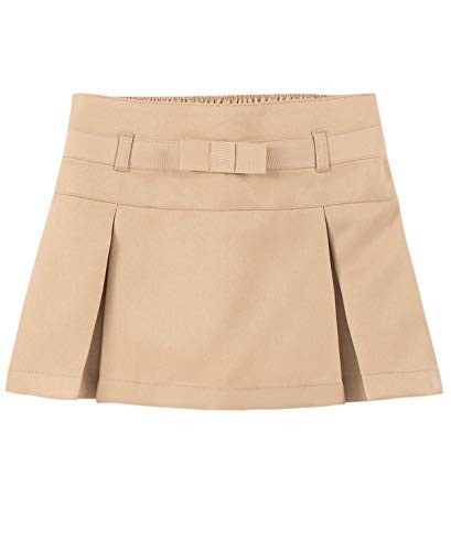 Nautica girls School Uniform Pleated With Pockets Scooter Skirt, Khaki/Bow, 4T US | Amazon (US)